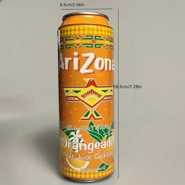 1pc Arizona Orangeade Aluminium Drankblikje, Combinatieslot, Niet-waterdicht, Verborgen Opslag Stash Container - Afbeelding 4