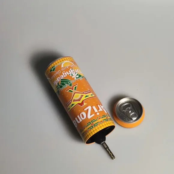 1pc Arizona Orangeade Aluminium Drankblikje, Combinatieslot, Niet-waterdicht, Verborgen Opslag Stash Container - Afbeelding 2