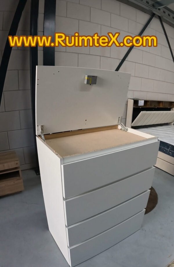 Lade Kast met 4 Lade en verborgen ruimte en smartlock afmeting 80X100 - Afbeelding 2