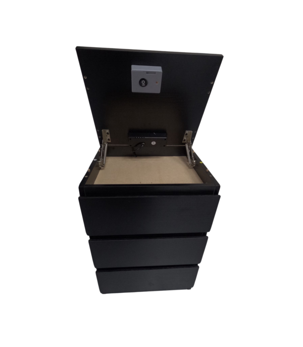 MODEL: TESLA Nachtkast of kast met verborgen ruimte en Smartlock 2 AC-stopcontacten, 2 USB - Afbeelding 2