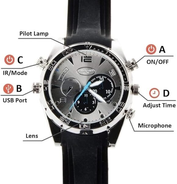 Horloge met Mini Spion Verborgen Draagbare Camera - FHD 1080P Veilige Spionage Camera met 32G voor zakelijke handlungen/Journalisteninterviews/Korte Usw Video's Thuis Opnemen - Afbeelding 4