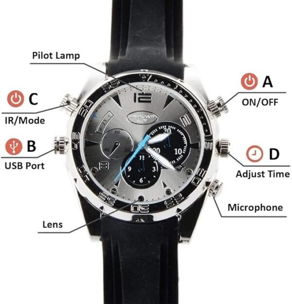 Horloge met Mini Spion Verborgen Draagbare Camera - FHD 1080P Veilige Spionage Camera met 32G voor zakelijke Journalisteninterviews/Korte Video's Thuis Opnemen - Afbeelding 4