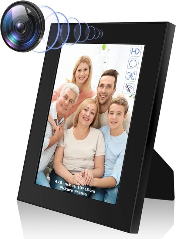 Foto Frame met verborgen camera HD 1080p spionagecamera, verborgen mini-spionagecamera, ondersteuning voor bewegingsdetectie en loopopname voor veiligheid thuis/decoratie