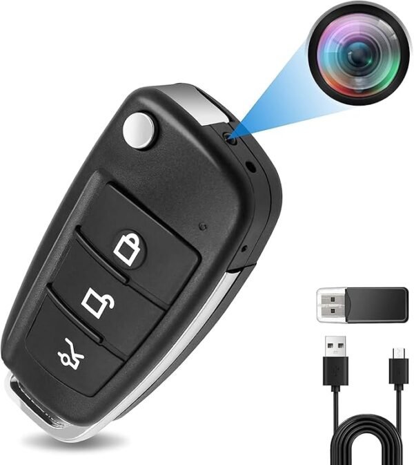Spionagecamera autosleutel, verborgen mini-camera, 1080p, spionagemicrofoon, met video-opname en bewegingsdetectie, nachtzicht