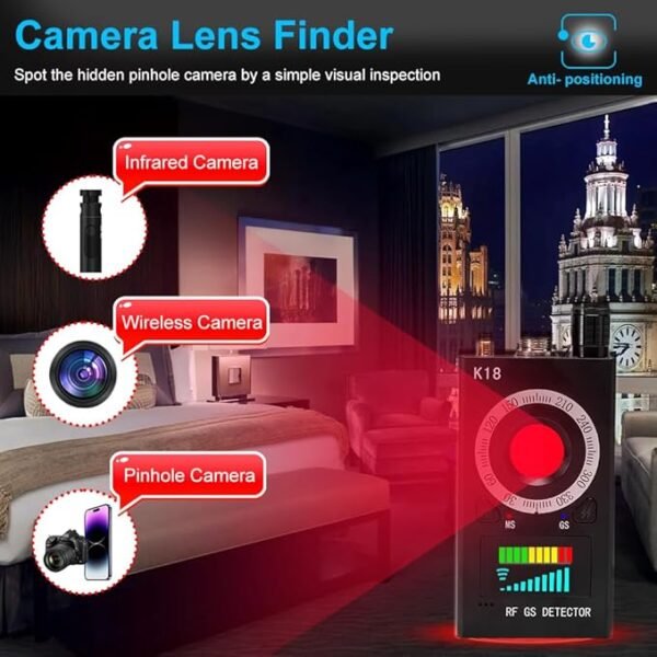Professionele  Anti-spion Bug Detector, Draadloze RF Detector voor Verborgen Camera, GSM Luisteren Device Finder Radar Radio Scanner Draadloos Signaal Alarm, Verbeterde versie - Afbeelding 5