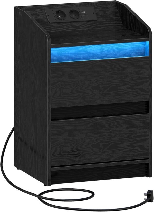 MODEL: TRANSFORMER Compleet Nachtkastje Met Geheime Lade / Laadstation en verschillende kleuren LED - Afbeelding 8