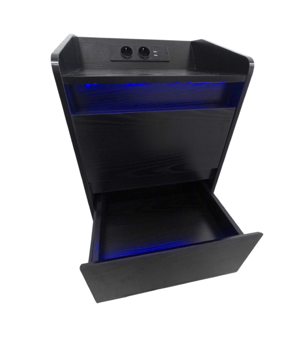 MODEL: TRANSFORMER Compleet Nachtkastje Met Geheime Lade / Laadstation en verschillende kleuren LED - Afbeelding 2