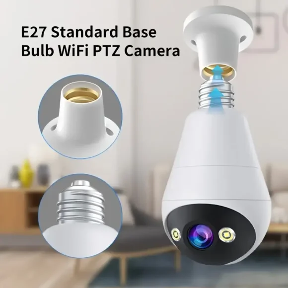 Bolvormige WiFi PTZ Camera, Indoor 1296p HD Resolutie Nachtzicht, Twee-Weg Audio, Slimme Bewegingsdetectie, 360° Pan-Tilt, App Besturing, Audio- en Bewegingswaarschuwingen, Geen Batterij, Hardwired 110V/220V - Afbeelding 4