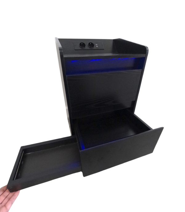 MODEL: TRANSFORMER Compleet Nachtkastje Met Geheime Lade / Laadstation en verschillende kleuren LED - Afbeelding 5