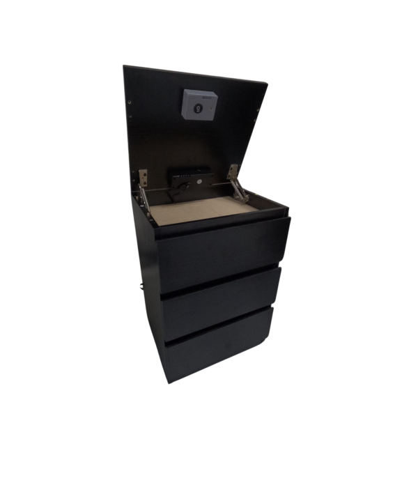 MODEL: TESLA Nachtkast of kast met verborgen ruimte en Smartlock 2 AC-stopcontacten, 2 USB
