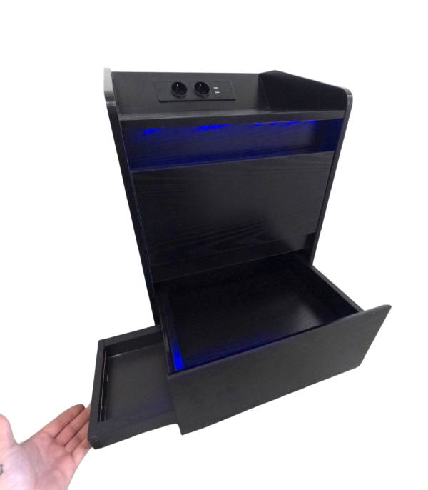 MODEL: TRANSFORMER Compleet Nachtkastje Met Geheime Lade / Laadstation en verschillende kleuren LED