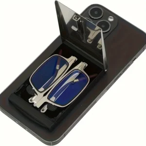 Opvouwbare draagbare metalen leesbrillen voor smartphones, hoogwaardig unisex, hoge definitie, vermoeidheidsbestendig, comfortabel, leesbrillen van echte merken.