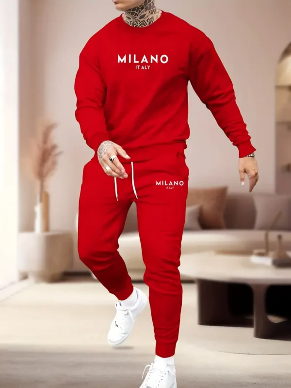 Tweedelige heren Set, Sweatshirt en Broek Joggingbroek Set