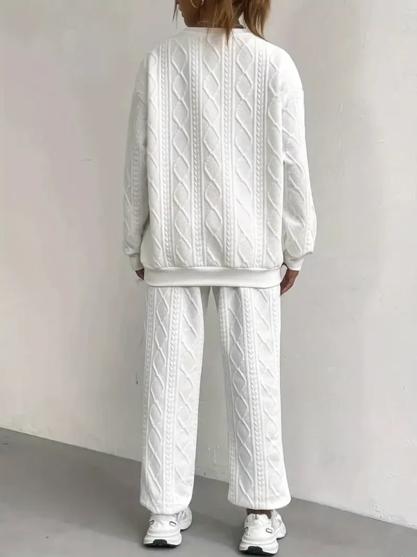 tweedelige set met letterprint, casual sweatshirt met lange mouwen en ronde hals en sportiev - Afbeelding 7