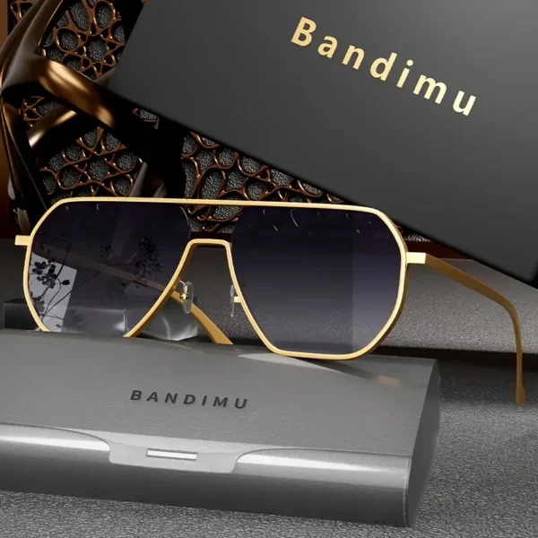 Bandimu Vintage-geïnspireerde modebrillen - Koperen frame, decoratieve lenzen voor mannen en vrouwen, perfect voor casual dragen - Afbeelding 2