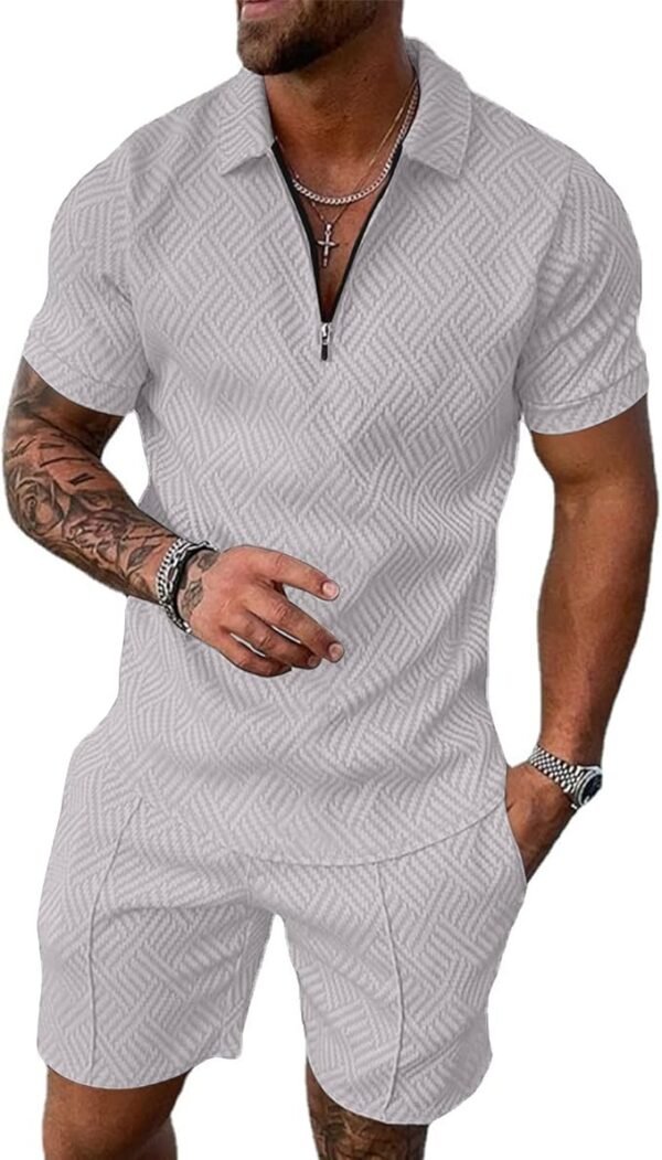 Ruimte X Heren outfits pak set 2 stuks poloshirt & kort trainingspak - Afbeelding 2