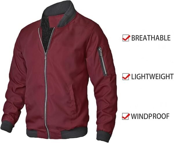 Bomberjack voor heren Lichtgewicht windjack Casual bovenkleding Sportkleding - Afbeelding 9