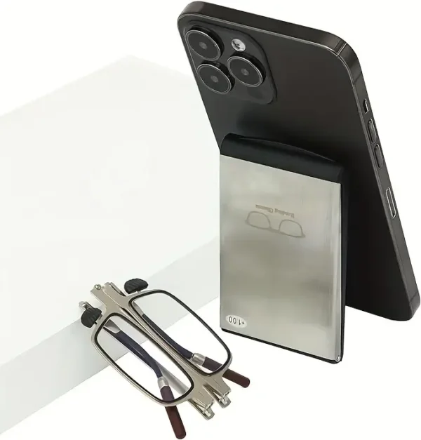 Opvouwbare draagbare metalen leesbrillen met metalen opbergdoos voor smartphones, hoogwaardig unisex, hoge definitie, vermoeidheidsbestendig, comfortabel, leesbrillen - Afbeelding 4