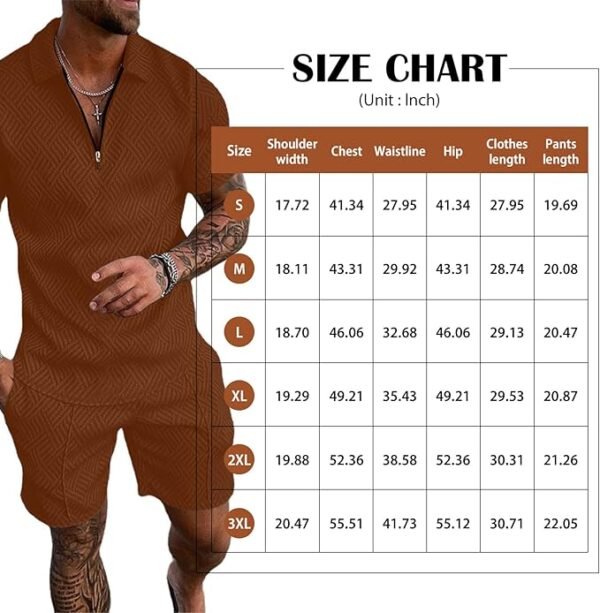 Ruimte X Heren outfits pak set 2 stuks poloshirt & kort trainingspak - Afbeelding 6