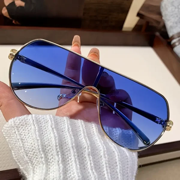 Oversized Gouden-Metalen Modebrillen voor Vrouwen & Mannen - Retro Stijl, Inclusief Schoonmaakdoekje | Elegante Brillen | - Afbeelding 2