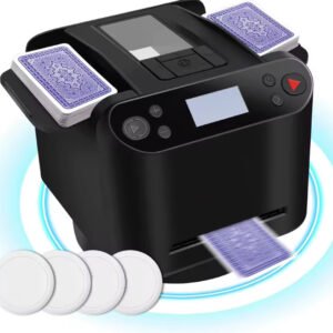 2-in-1 automatische kaartenschudmachine en dealer voor 2-8 spelers - draadloze afstandsbediening met 4 knoppen, snel schudden voor familie