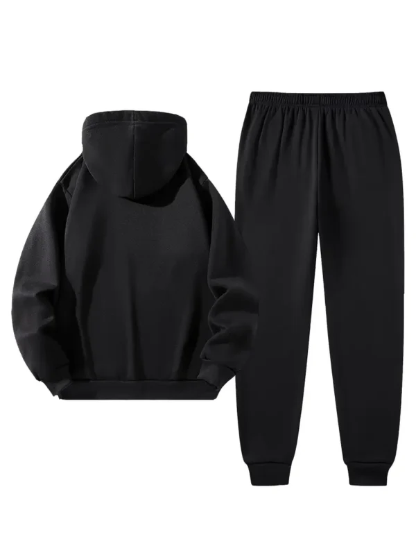 Herenset met Hoodie en Joggingbroek met Trekkoord en PARIS Letterprint - Afbeelding 3
