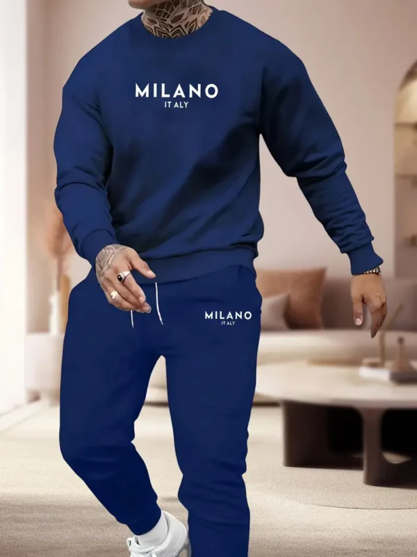 Tweedelige heren Set, Sweatshirt en Broek Joggingbroek Set